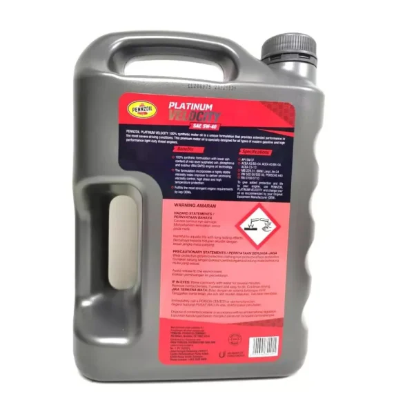 my-11134207-7rasb-m0fc4ygs9v6j28.webp Pennzoil Platinum Velocity Fully Synthetic 5W40 4L